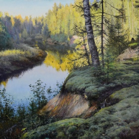 Painting for sale online - Evening sun, Lunda River