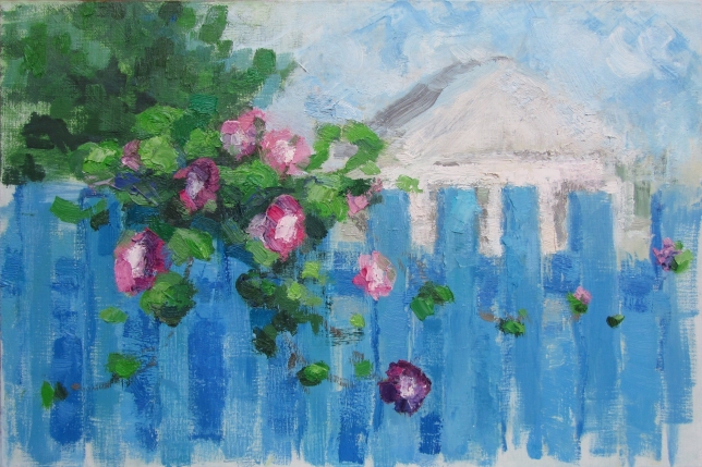 Painting for sale online - Flowering fence