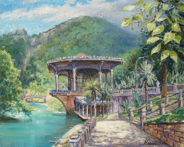 Painting for sale online - Abkhazia, Psyrtskha Station