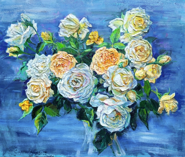 Painting for sale online - White roses