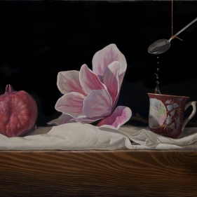 Painting for sale online - Red thread