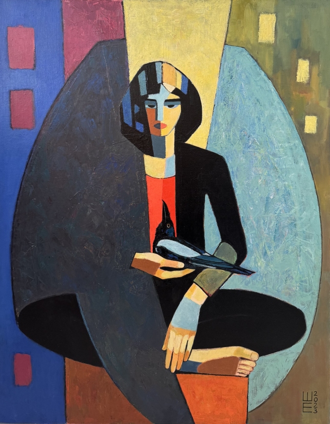 Painting for sale online - A tame bird In captivity