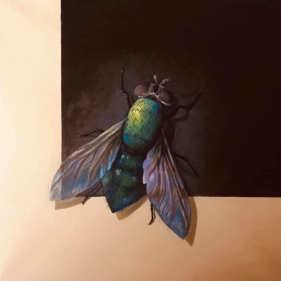 Painting for sale online - Portrait of a fly on the Black Square