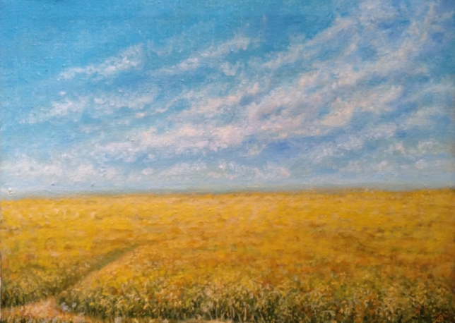 Painting for sale online - Field, Sky, Clouds