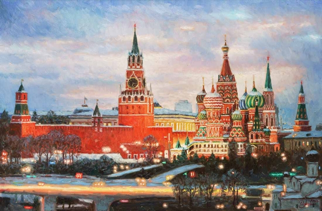 Painting for sale online - The Kremlin in red