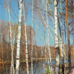 Painting for sale online - Spring on the Chibyshva River