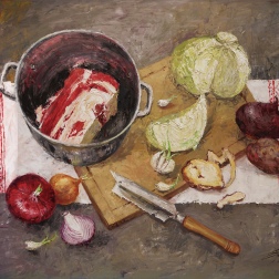 Painting for sale online - Distant perspective. Borscht