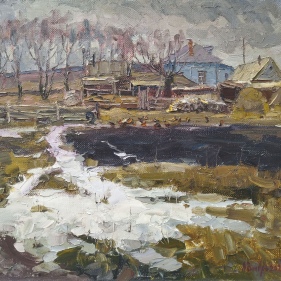 Painting for sale online - April in the village