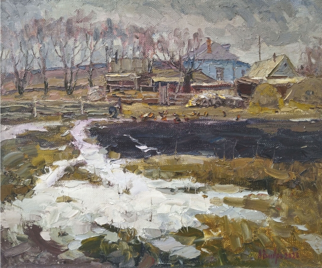 Painting for sale online - April in the village