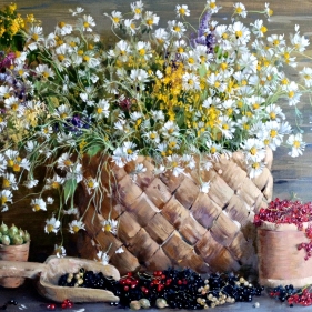 Painting for sale online - Country house still life with currants