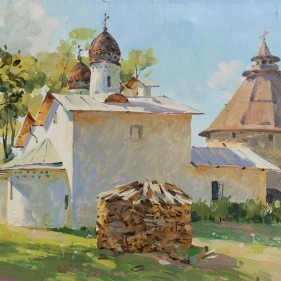 Painting for sale online - Ancient Pskov The Church of the Intercession