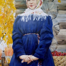 Painting for sale online - Portrait of the Russian North Golden Autumn