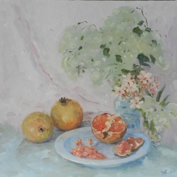 Painting for sale online - Weiße Granate.