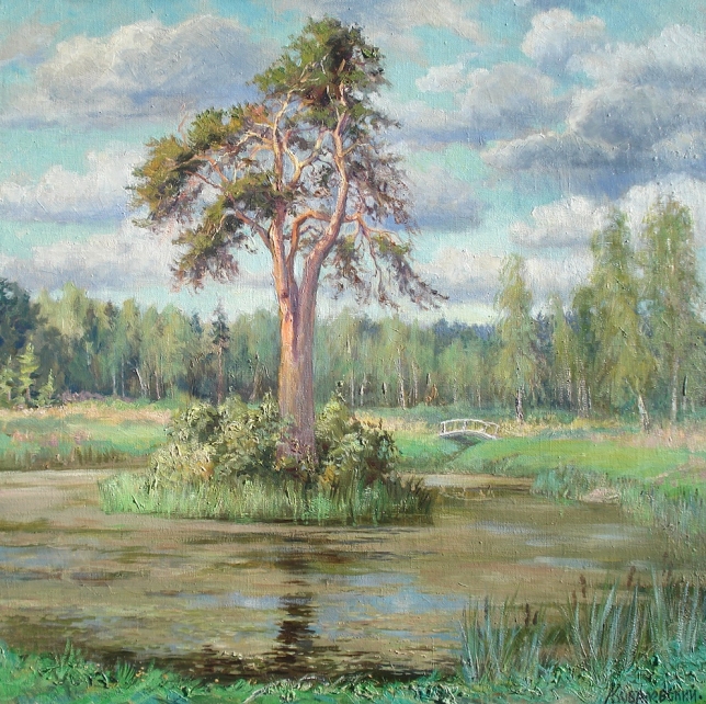 Painting for sale online - Pond at the Znamenskoye-Rayok estate