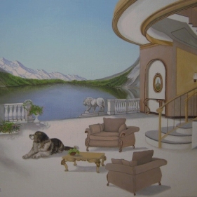 Painting for sale online - On the shore of an alpine lake