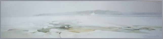 Painting for sale online - Volga, Rybinsk, view of Petrovsky Park