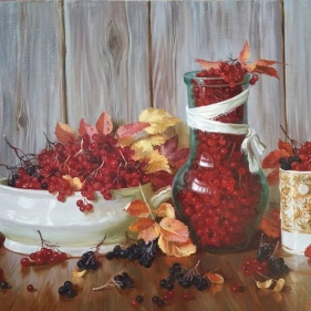 Painting for sale online - Viburnum red