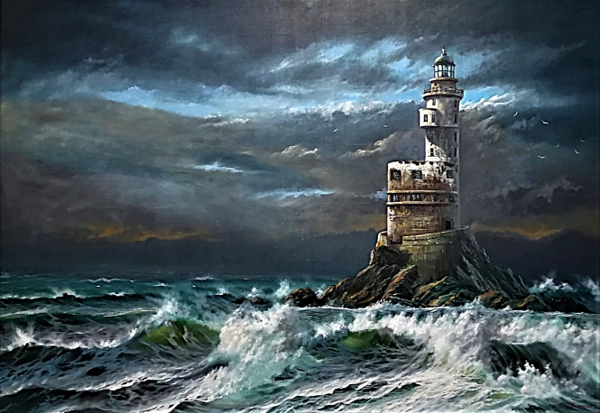 Painting for sale online - Lighthouse Cape Aniva