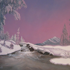 Painting for sale online - A stream in winter
