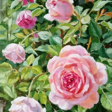 Painting for sale online - Pink roses