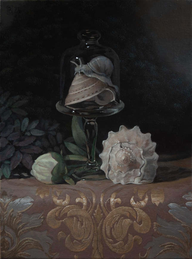 Painting for sale online - Snail under glass