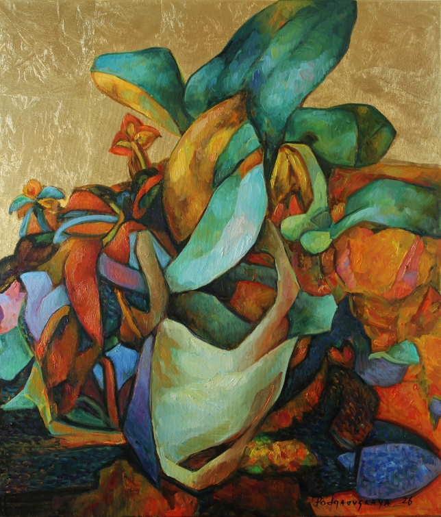 Painting for sale online - Gold, Tropical Dreams
