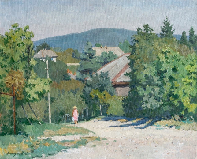 Painting for sale online - The village Kutais in the morning