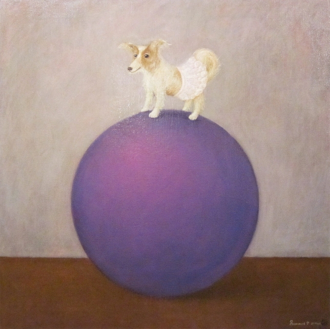 Painting for sale online - Dog on a ball
