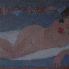Painting for sale online - Nude with a Rose