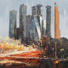 Painting for sale online - The Cities of the World Series, Moscow City II