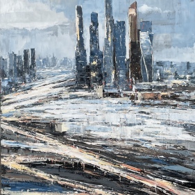 Painting for sale online - The Cities of the World Series, Moscow City III