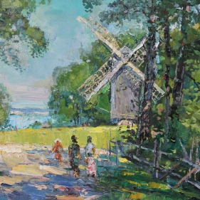 Painting for sale online - A walk in Rocca al Mare