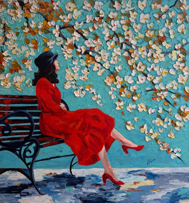 Painting for sale online - Under the branches of April