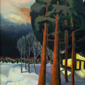 Painting for sale online - A late evening walk in the park