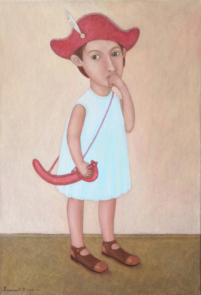 Painting for sale online - A boy with a saber