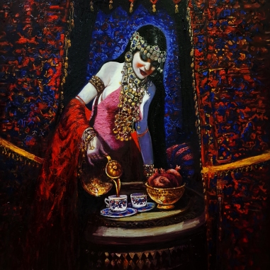 Painting for sale online - Evening coffee