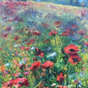 Painting for sale online - Poppies in spring