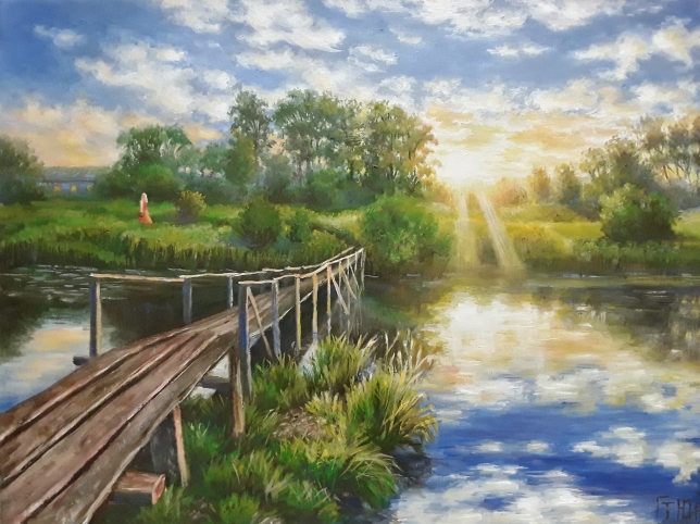 Painting for sale online - A quiet summer evening