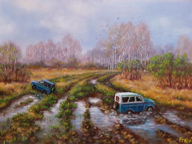 Painting for sale online - Spring racing