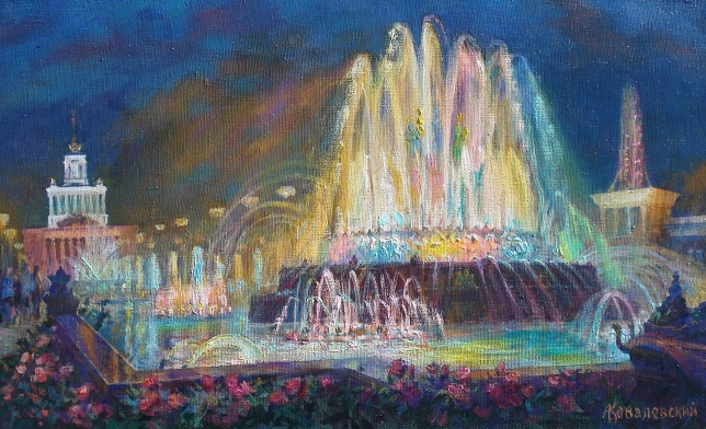 Painting for sale online - VDNKh, Stone Flower Fountain