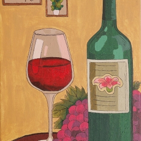 Painting for sale online - Wine and Grapes 