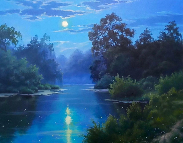 Painting for sale online - The Mystery of August Night