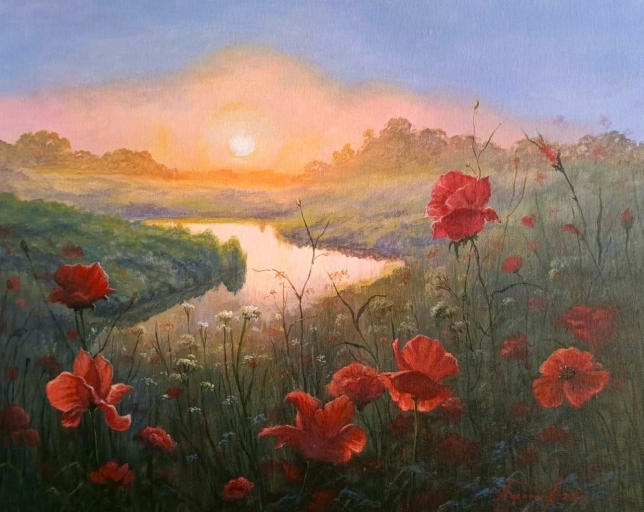 Painting for sale online - Tales of field poppies