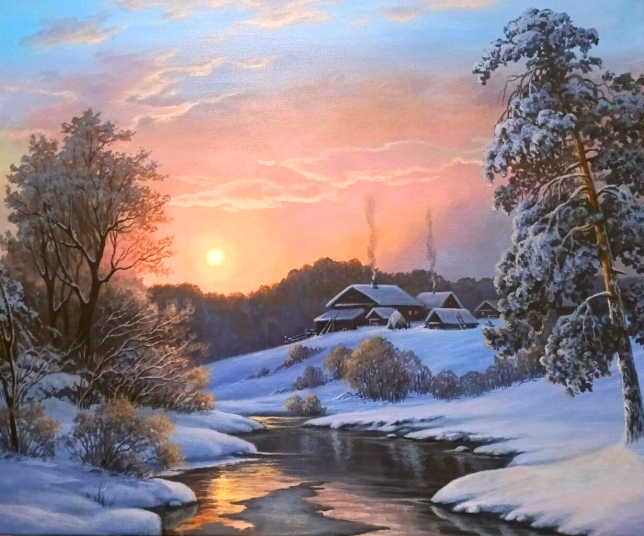 Painting for sale online - Snowy silence