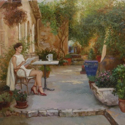 Painting for sale online - Italyan cortyard