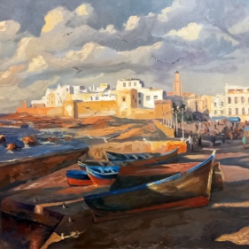 Painting for sale online - Evening in the Port of Essaouira