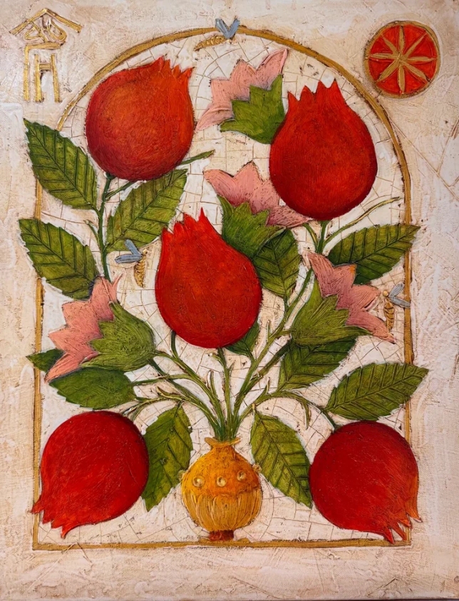 Painting for sale online - Red garnets