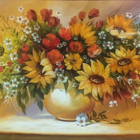 Painting for sale online - Funny sunflowers