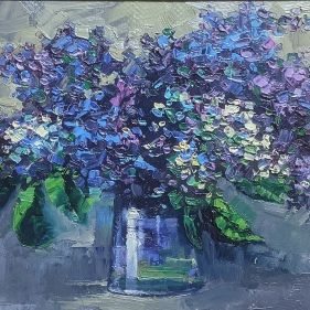 Painting for sale online - Lilac in a vase