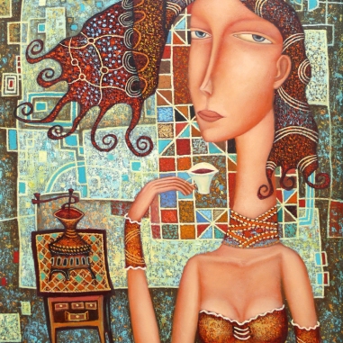 Painting for sale online - Morning coffee